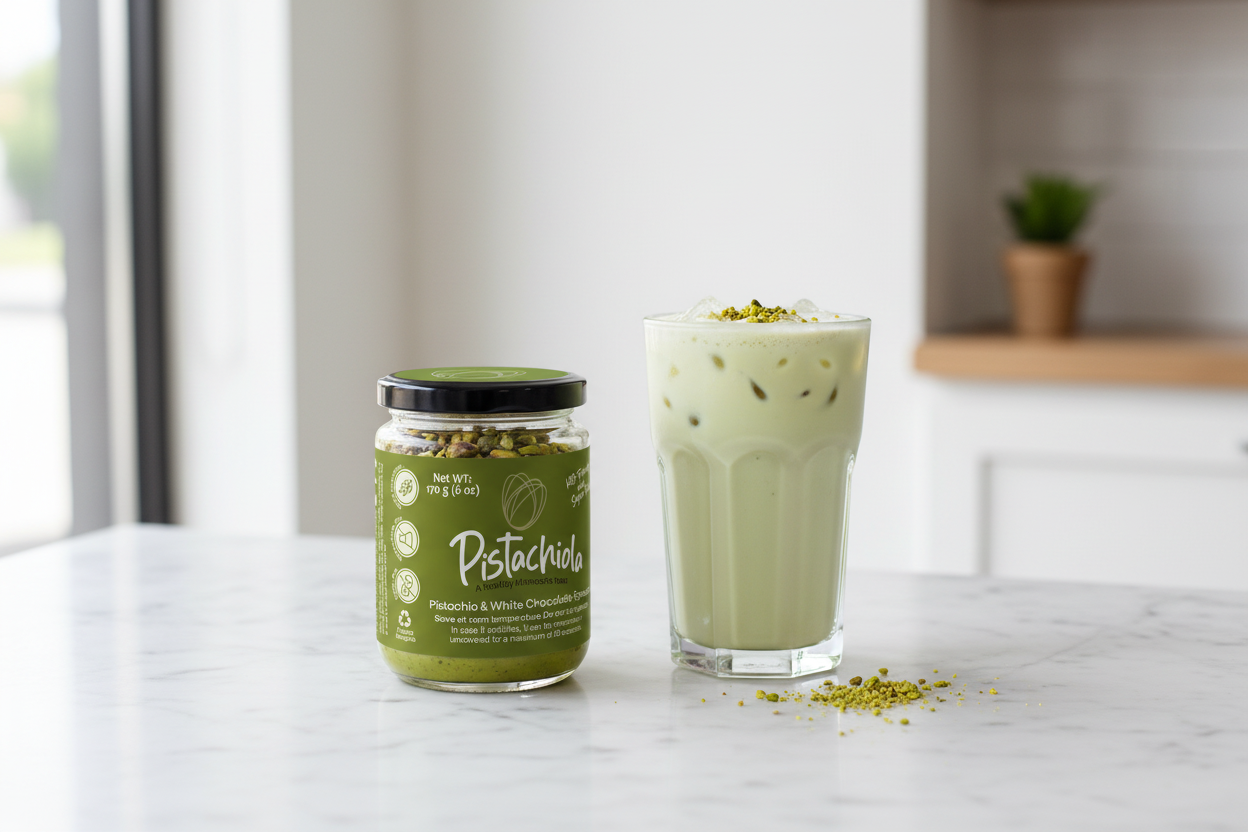 Iced pistachio latte