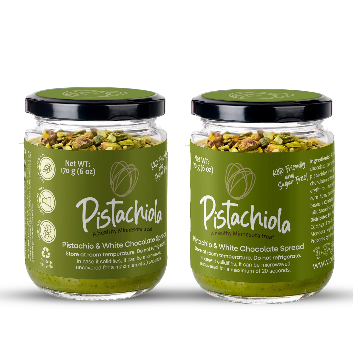 2 Pistachiolas on 8oz Jars - Limited Offer