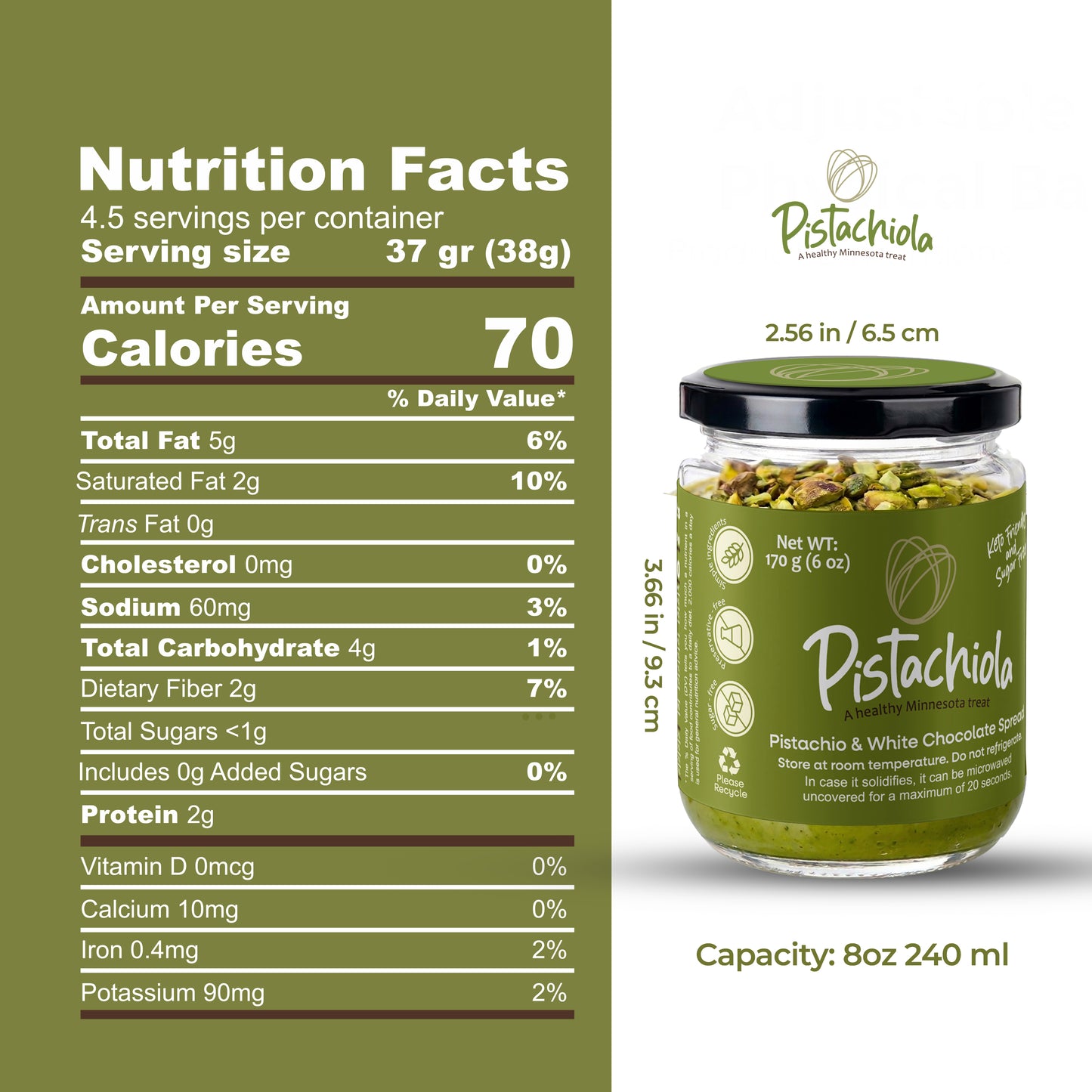 Pistachiola 8 oz Jar